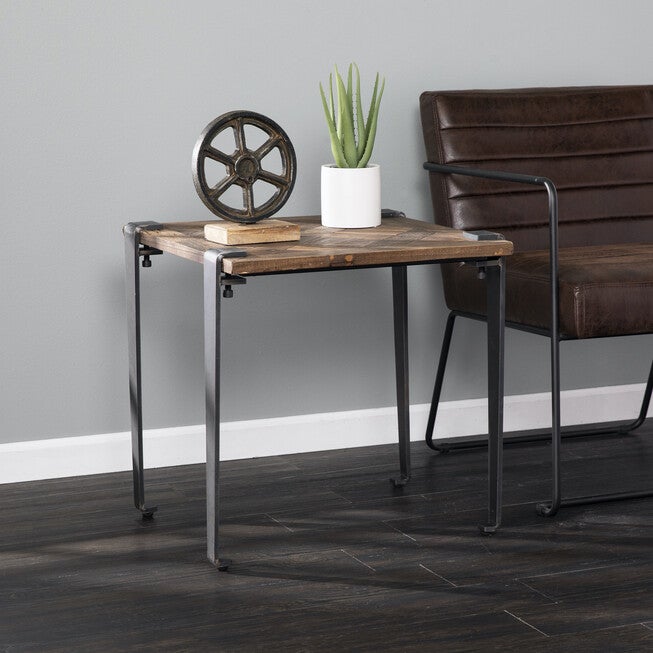 Talvern Square Reclaimed Wood End Table, BROWN, hi-res image number 0