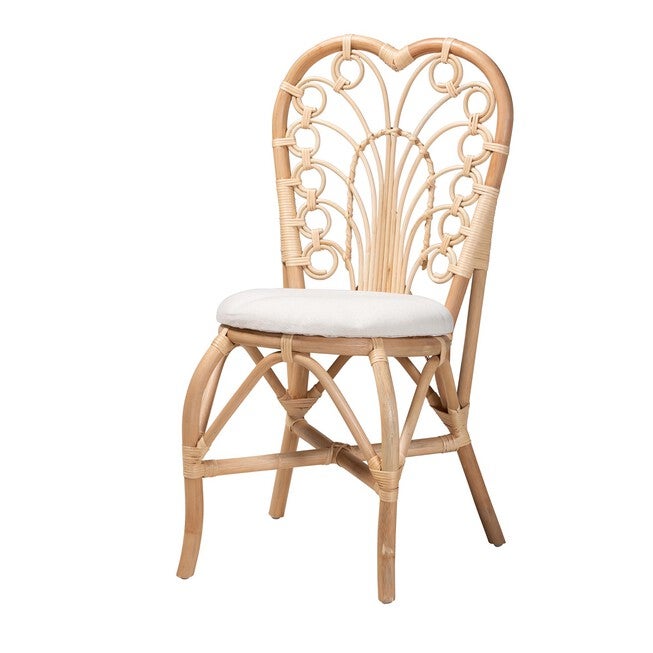 Jerica Modern Bohemian Natural Brown Rattan Dining Chair, NATURAL BROWN RATTAN, hi-res image number null