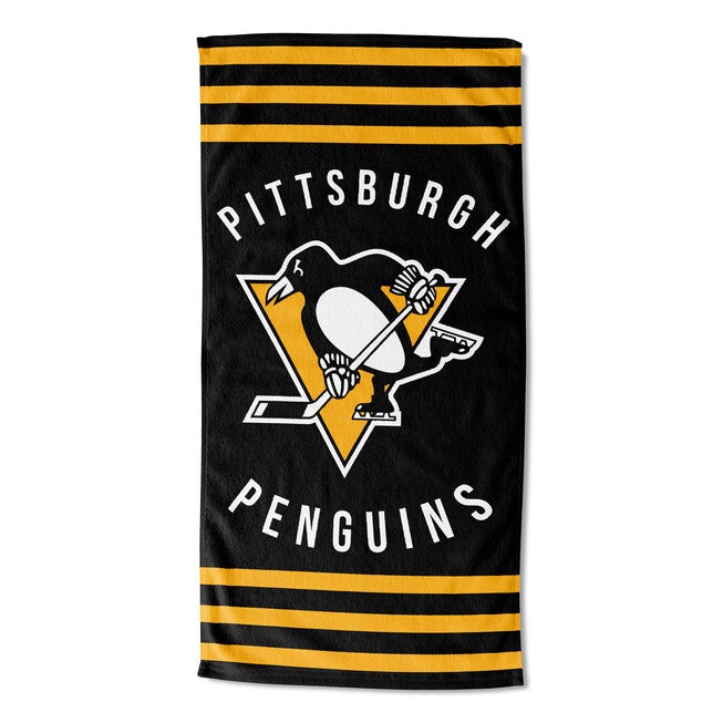 Penguins Stripes Beach Towel, MULTI, hi-res image number null