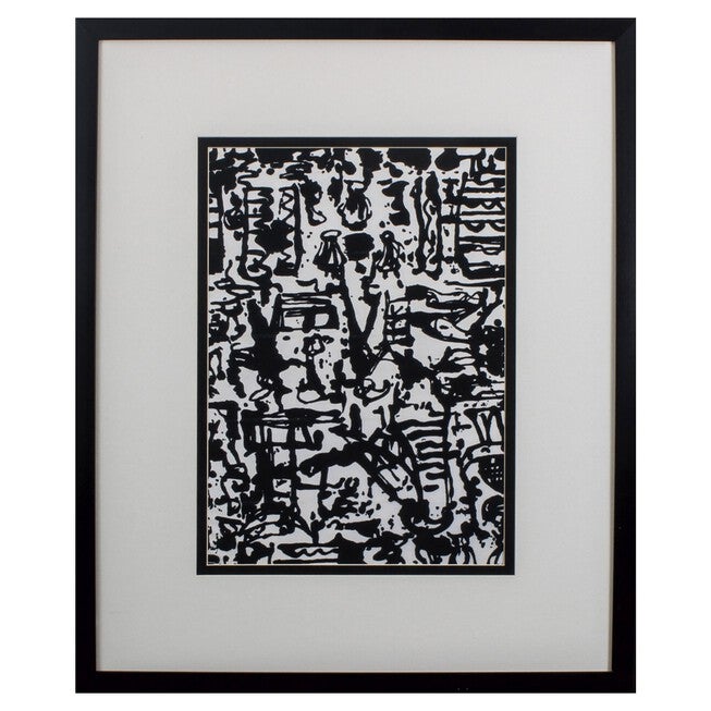 Graphic Mod Abstract I Framed Wall Décor, BLACK WHITE, hi-res image number 0