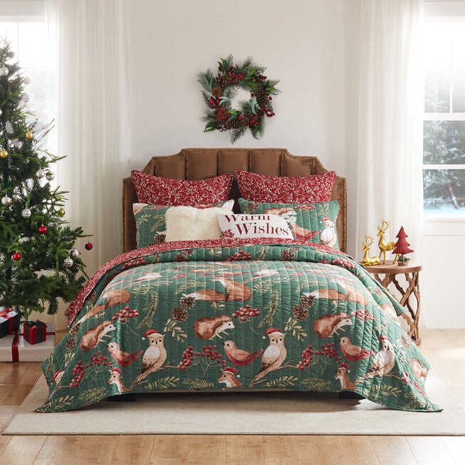 Willow Novelty Forest Friends Quilt Set, Holiday, 3-Piece , HOLIDAY, alternate image number null