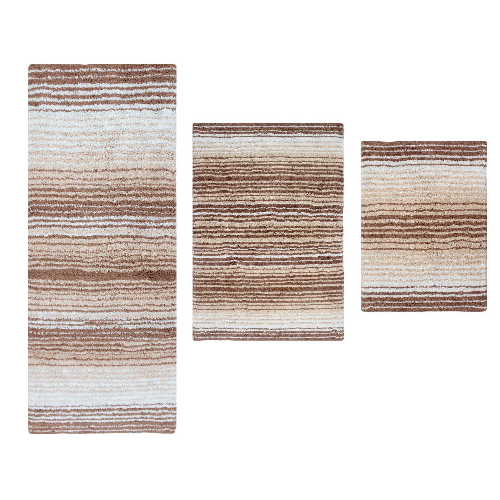 Gradiation 3 Piece Set Bath Rug Collection, BEIGE, hi-res image number 0