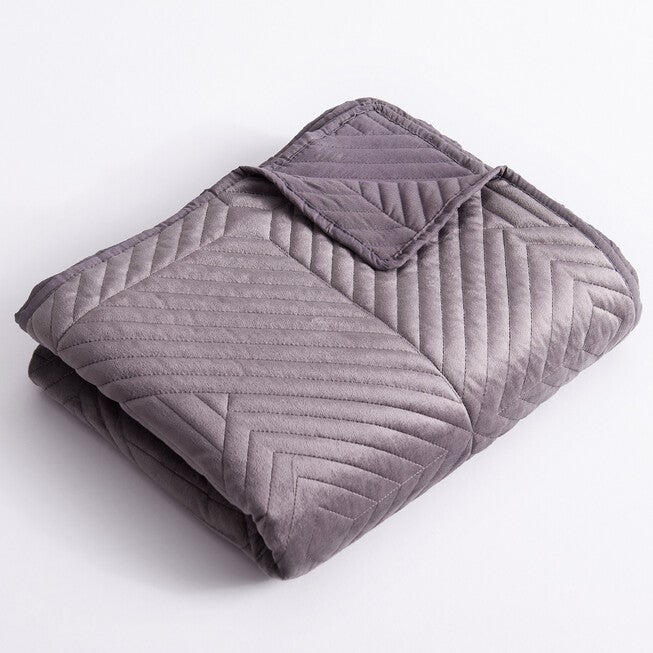 Riviera Velvet Storm Gray Throw Blanket, , alternate image number null