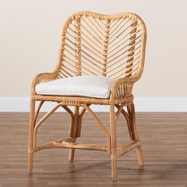 Arween Modern Bohemian Natural Brown Rattan Dining Chair, , alternate image number 8