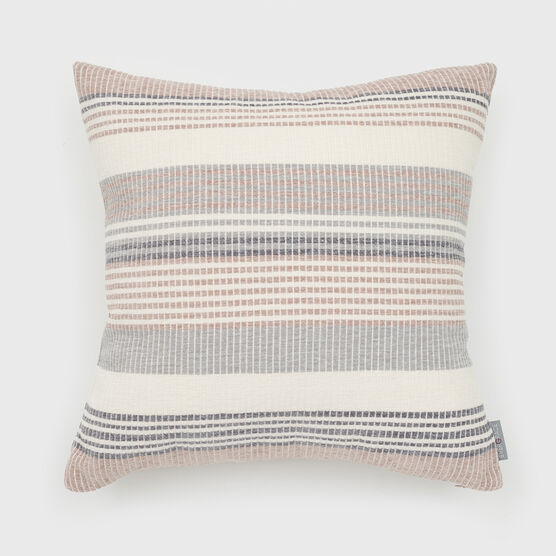 FREJA WOVEN STRIPES PILLOW 18X18, LIGHT TAUPE, hi-res image number null