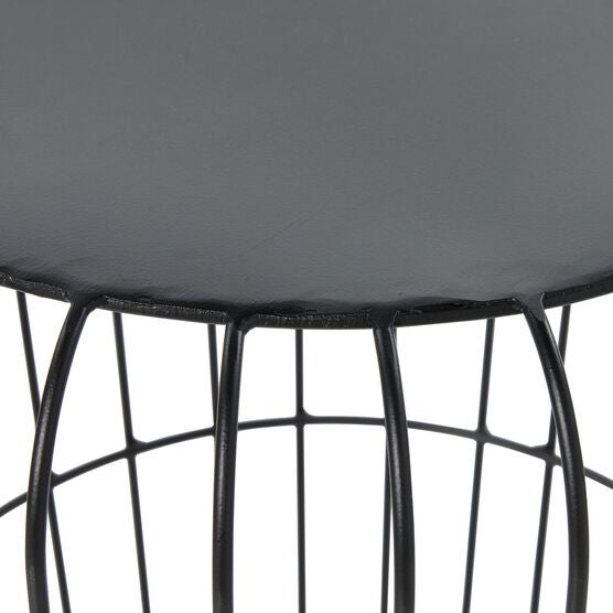 Grey Tin Industrial Outdoor Accent Table, , alternate image number null