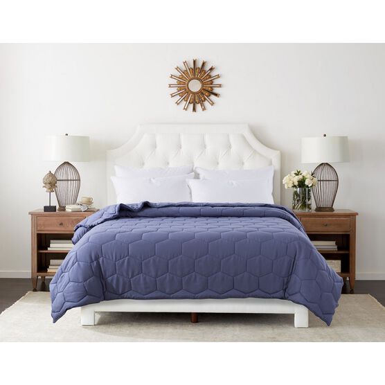 Honeycomb Down Alternative Blanket, Granite/Blue, BLUE, hi-res image number null