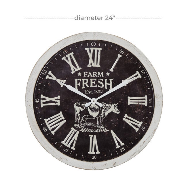 Black Farmhouse Wood Wall Clock, , alternate image number null