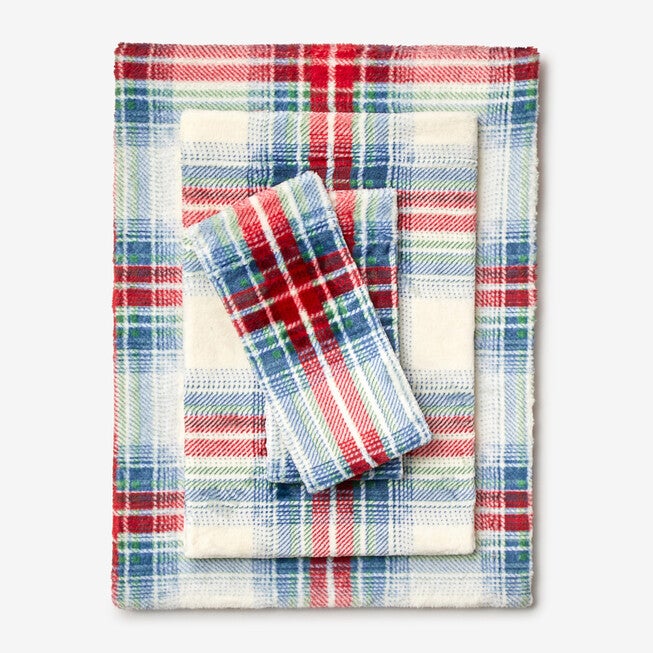 BH Studio 4-Pc. Microfleece Sheet Set, PLAID MULTI, hi-res image number null
