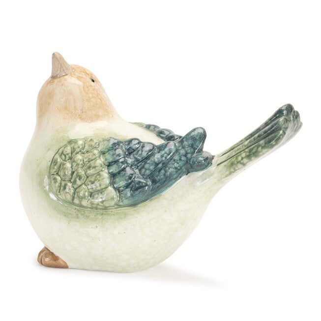 Terra Cotta Bird Figurine (Set of 4), BEIGE/BLUE/GREEN, alternate image number null