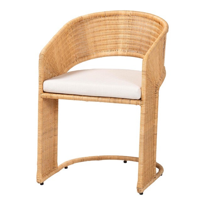 bali & pari Palm Bohemian Light Honey Rattan Dining Chair, LIGHT HONEY, alternate image number null