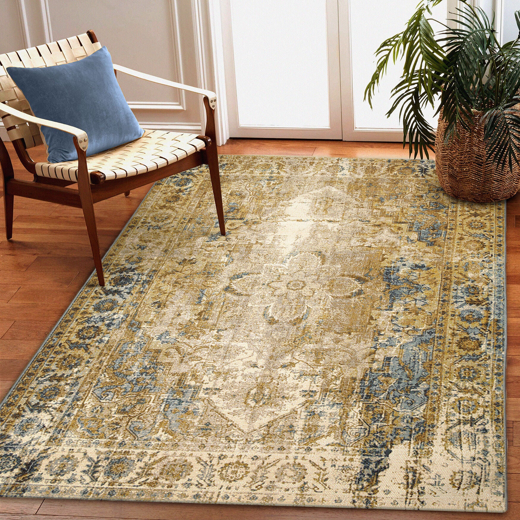 Marina Medallion Indoor/Outdoor Area Rug Blue, , alternate image number 4