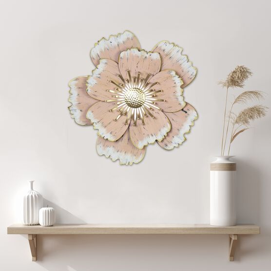 Layered Pink Metal Flower Wall Decor, , alternate image number null