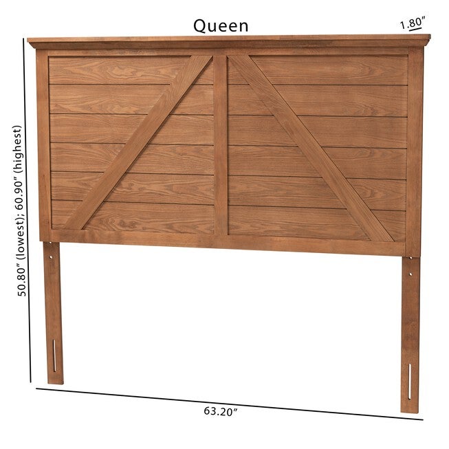 Yorick Classic And Traditional Ash Walnut Finished Wood Queen Size Headboard, , alternate image number null