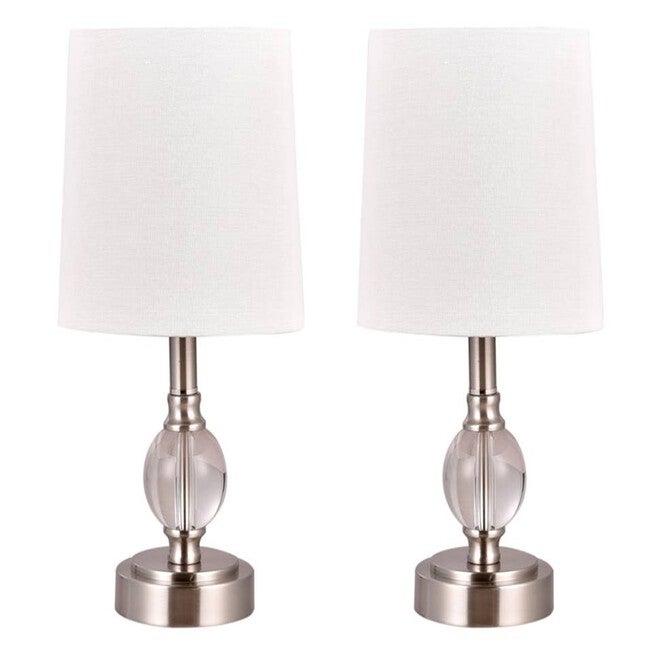 Brushed Steel Metal 15" Table Lamp, Set 2, , on-hover image number null