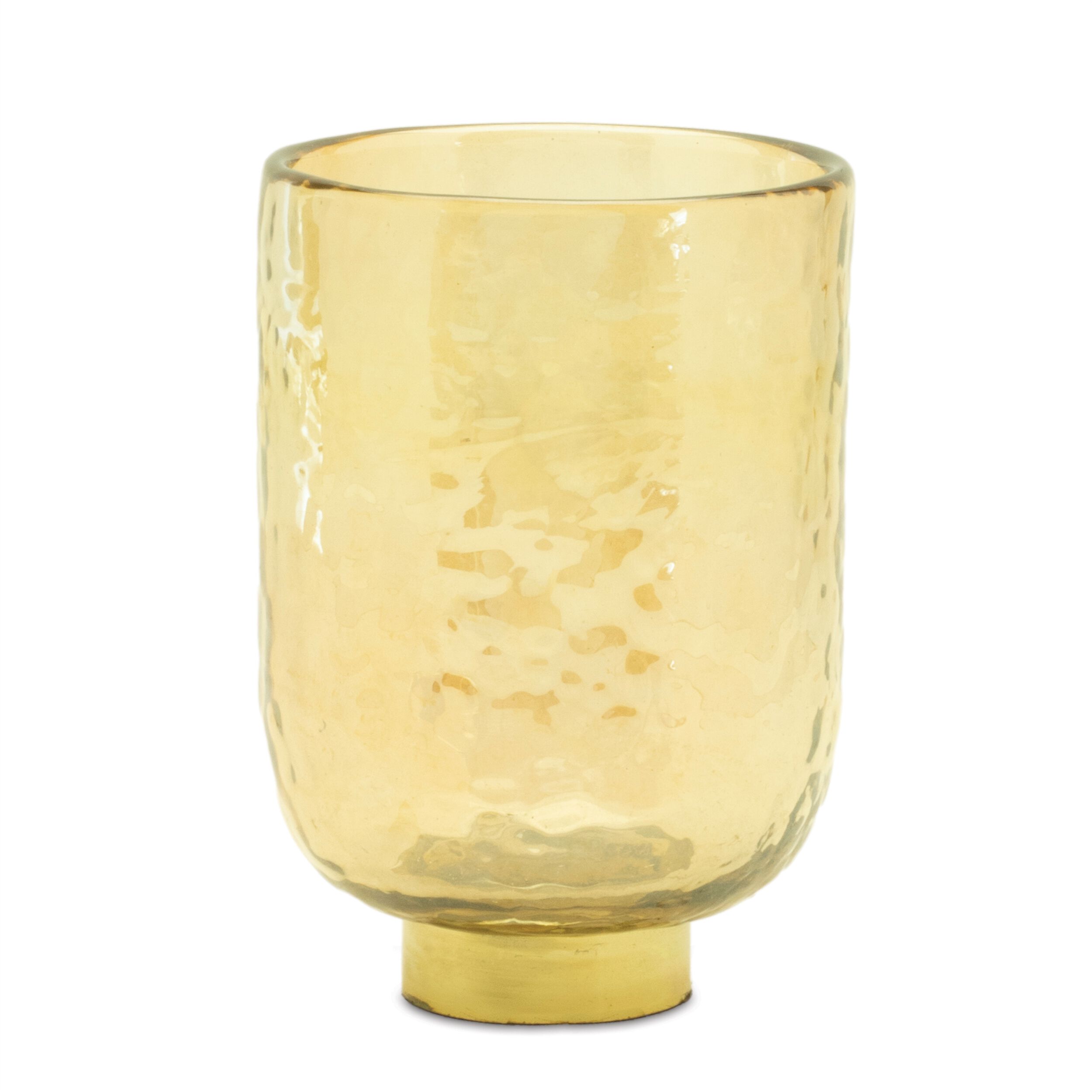 Glass Vase with Metal Accent Set of 2, GOLD, hi-res image number 0