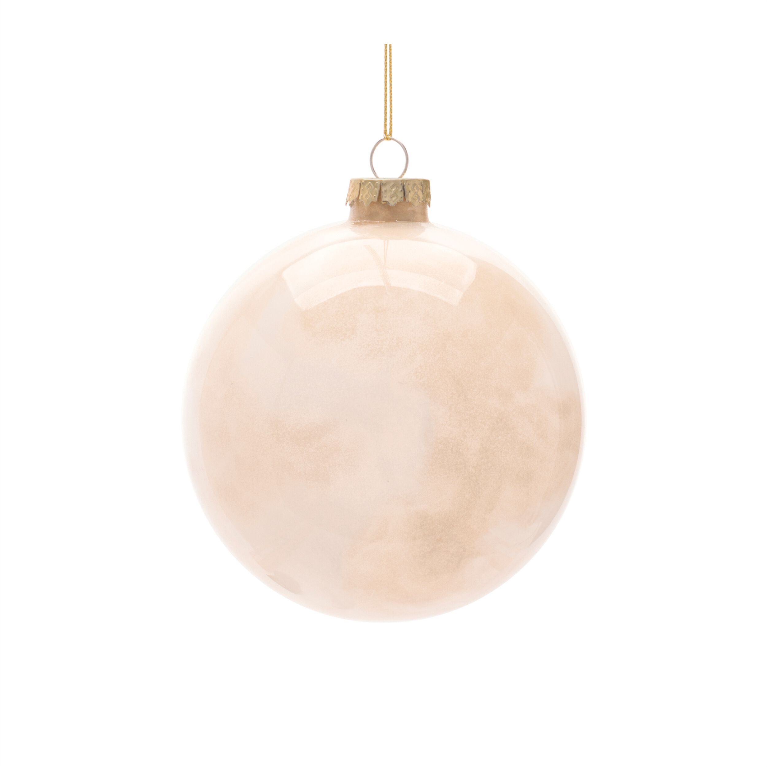 Frosted Glass Ball Ornament (Set of 8), BEIGE, alternate image number 3