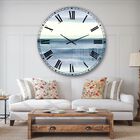 Mint Indigo Dawn I Farmhouse Wall Clock, BLUE, hi-res image number null