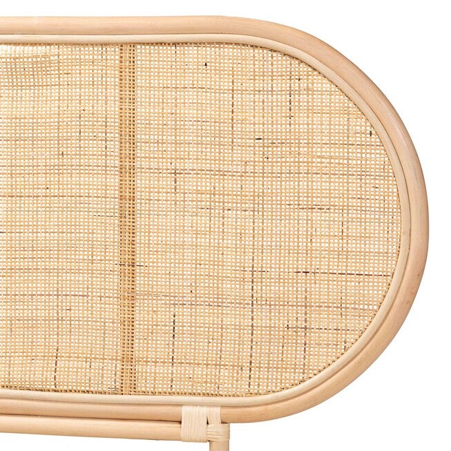 Reegan Modern Bohemian Natural Brown Rattan Queen Size Standalone Headboard, , alternate image number 2