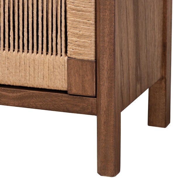 Holitz Modern Bohemian Walnut Brown Finished Bayur Wood Nightstand, BROWN, alternate image number 7