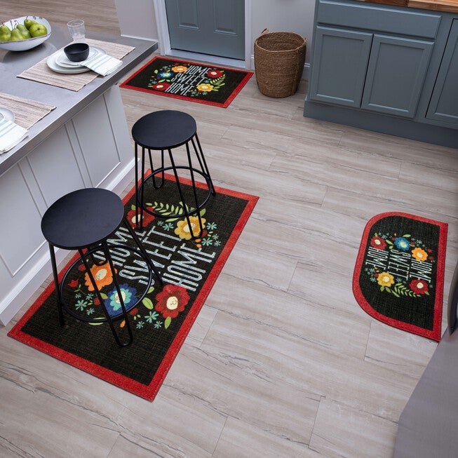 Home Sweet Flowers Kitchen Rug, , alternate image number null