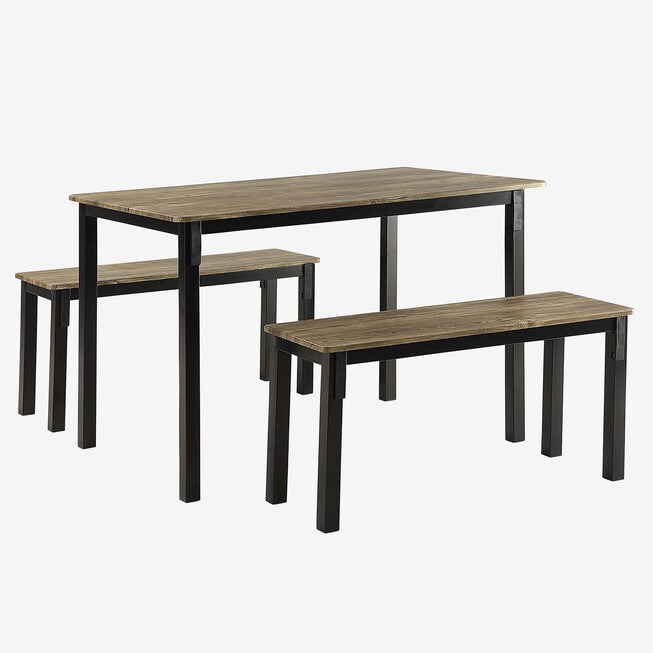 Boltzero Dining Table with 2 Benches, WASHED WALNUT, hi-res image number null