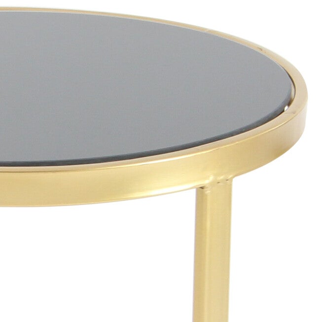 Set of 3 Gold Metal Traditional Accent Table, 21 inches, 19 inches, 17 inches, , alternate image number 6