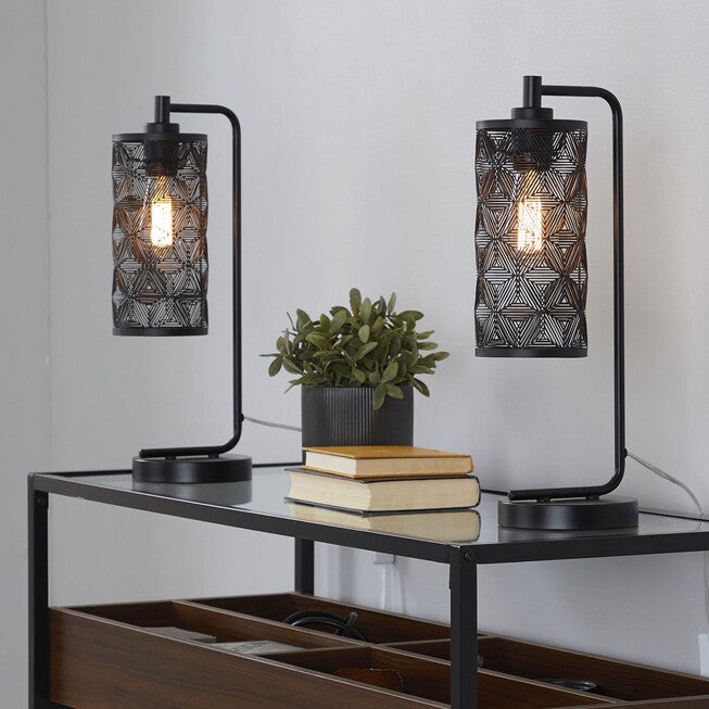 Gwen 18 inches Metal Task Lamp - Set Of 2, , alternate image number null