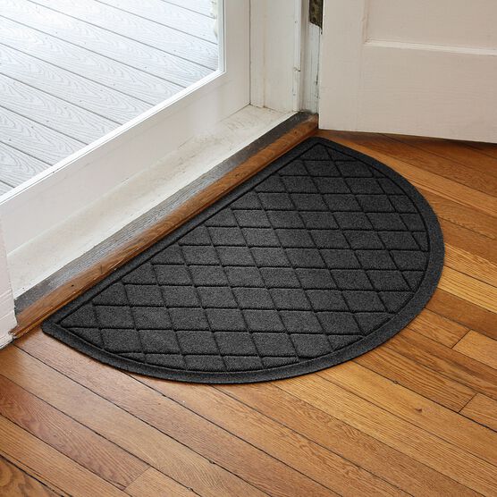Aqua Shield® Argyle Half Oval Door Mat 24"x39", , alternate image number null