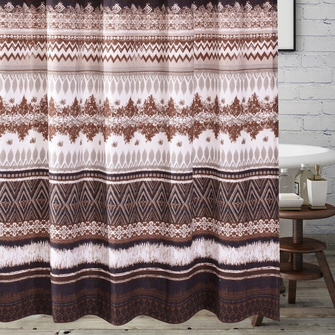 Southwest Latte Bath Shower Curtain, LATTE, hi-res image number 0