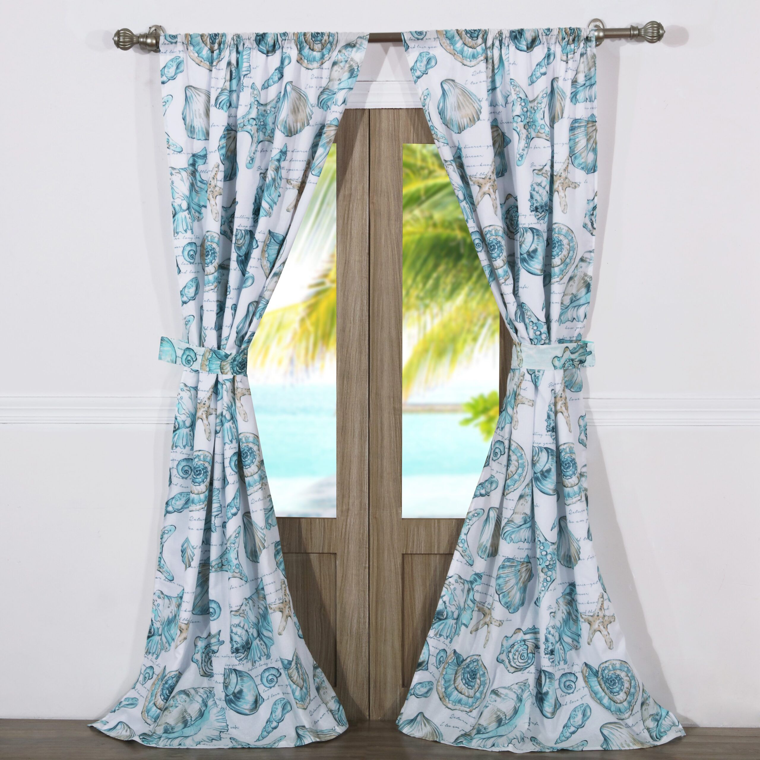 Cruz Window Curtain Panels, Set of 2, 84 inches, WHITE, alternate image number 2