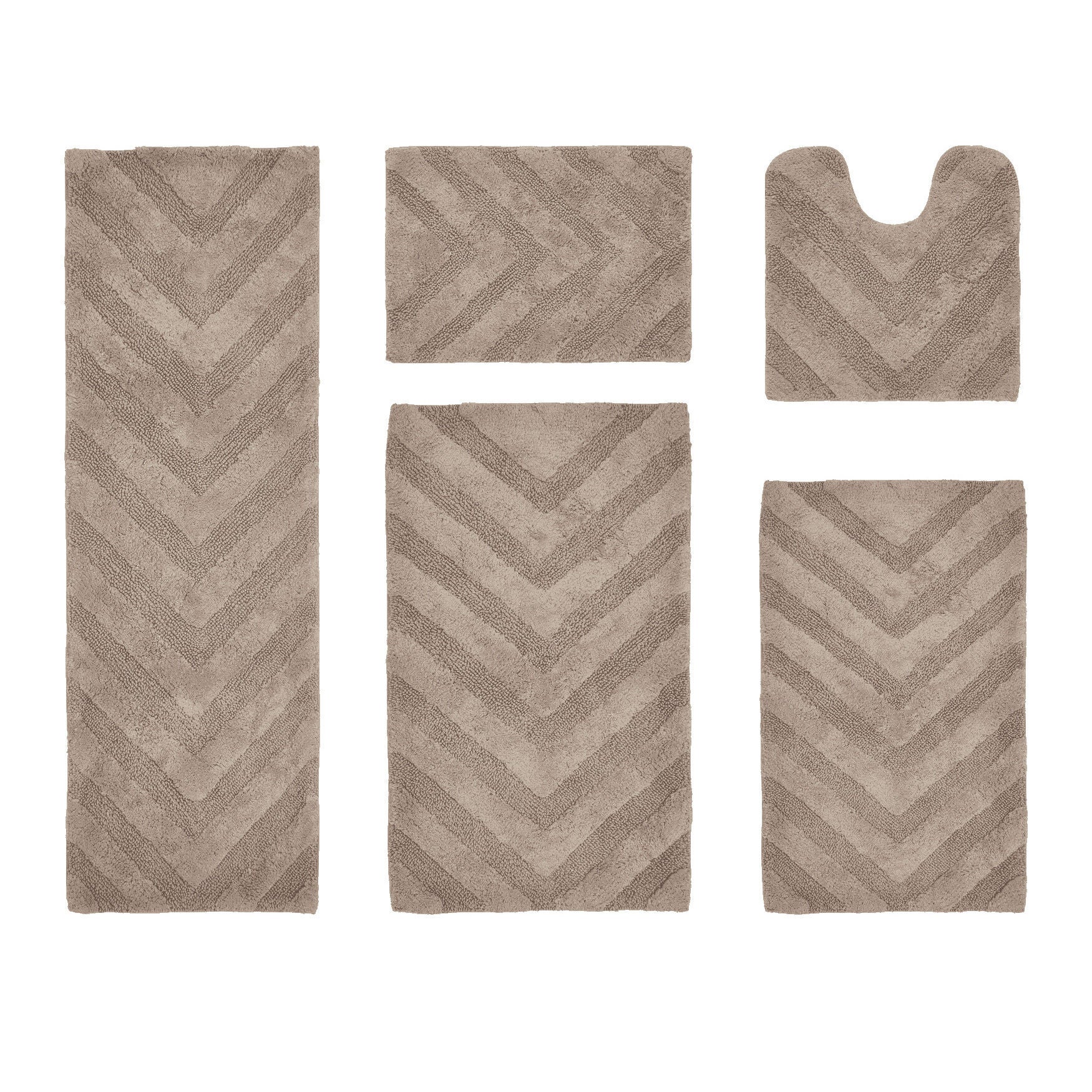 Hugo Collection 100% Cotton 5 Piece (17 inches X 24 inches | 20 inches X 20 inches | 21 inches X 34 inches | 24 inches X 40 inches | 20 inches X 60 inches) Bath Rug Set, SAND, hi-res image number 0