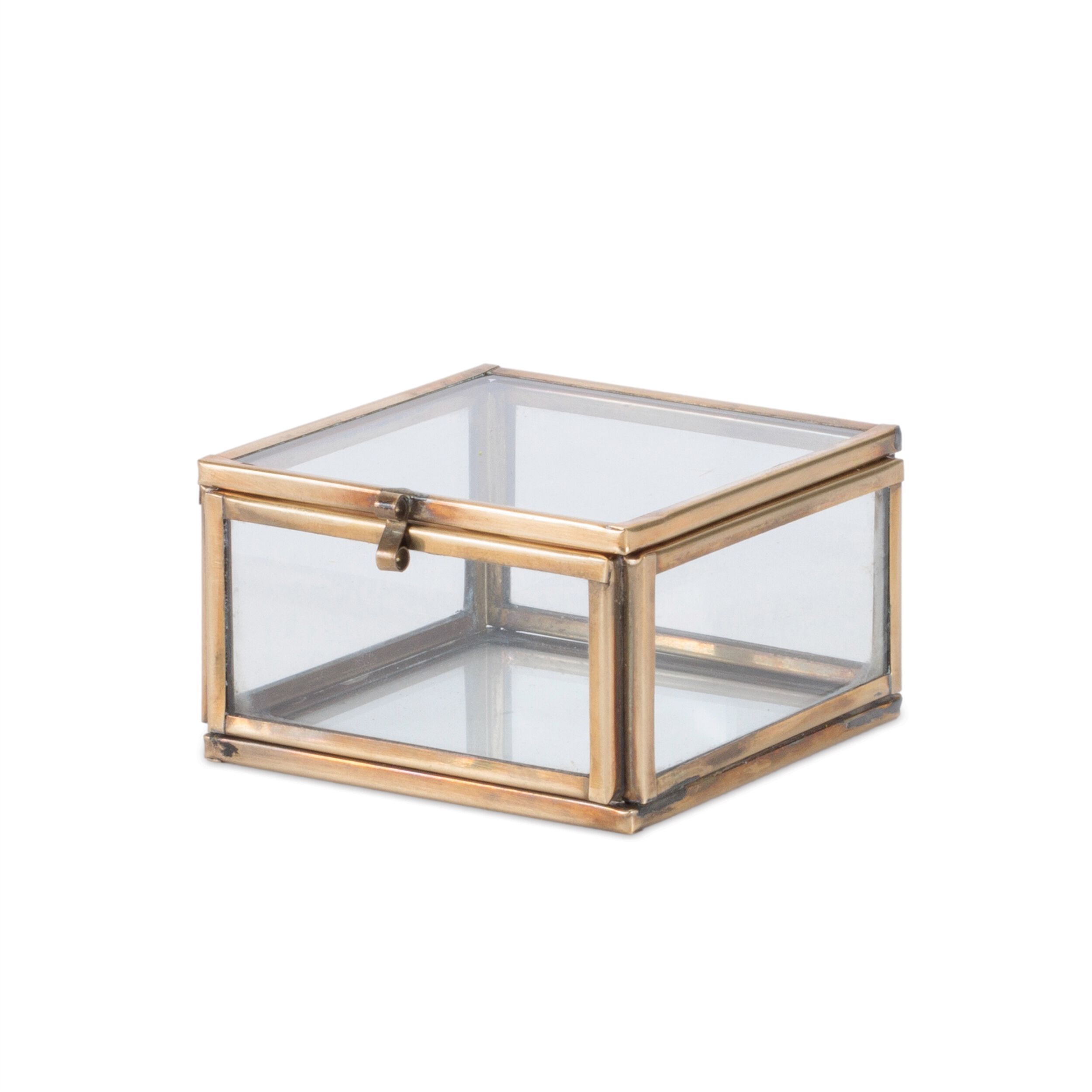 Decorative Glass Box Set of 2, GOLD, alternate image number 2