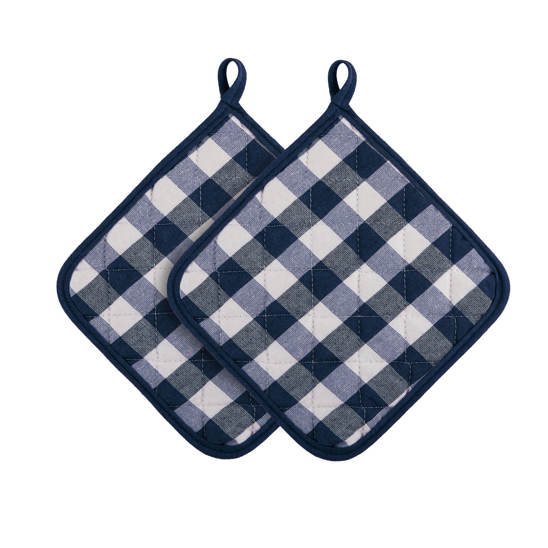 Buffalo Check Pot Holder - Set of Two, NAVY, hi-res image number 0