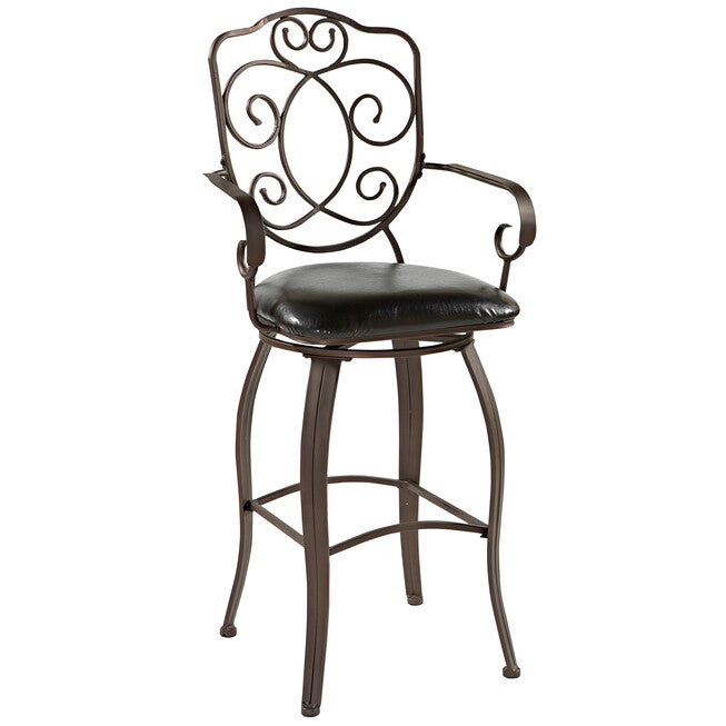 Crested Back Bar Stool, 30 inchesH, POWDER, hi-res image number null