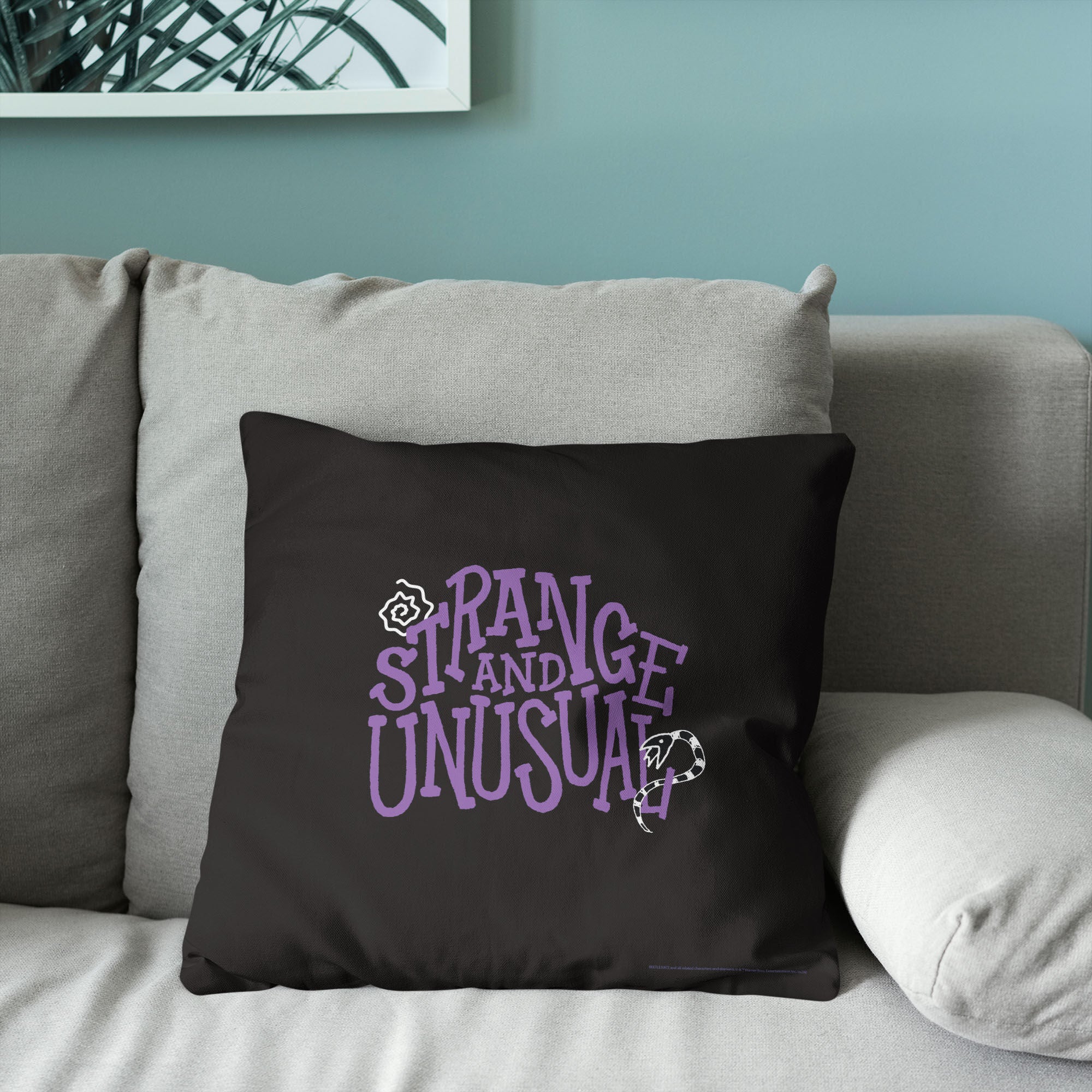 Warner Bros. Beetlejuice Strange And Unusual Throw Pillow 18X18 Inches, BLACK, alternate image number 3