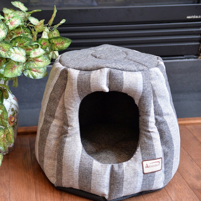 Cat Cave Bed, Gray and Silver, , alternate image number 2