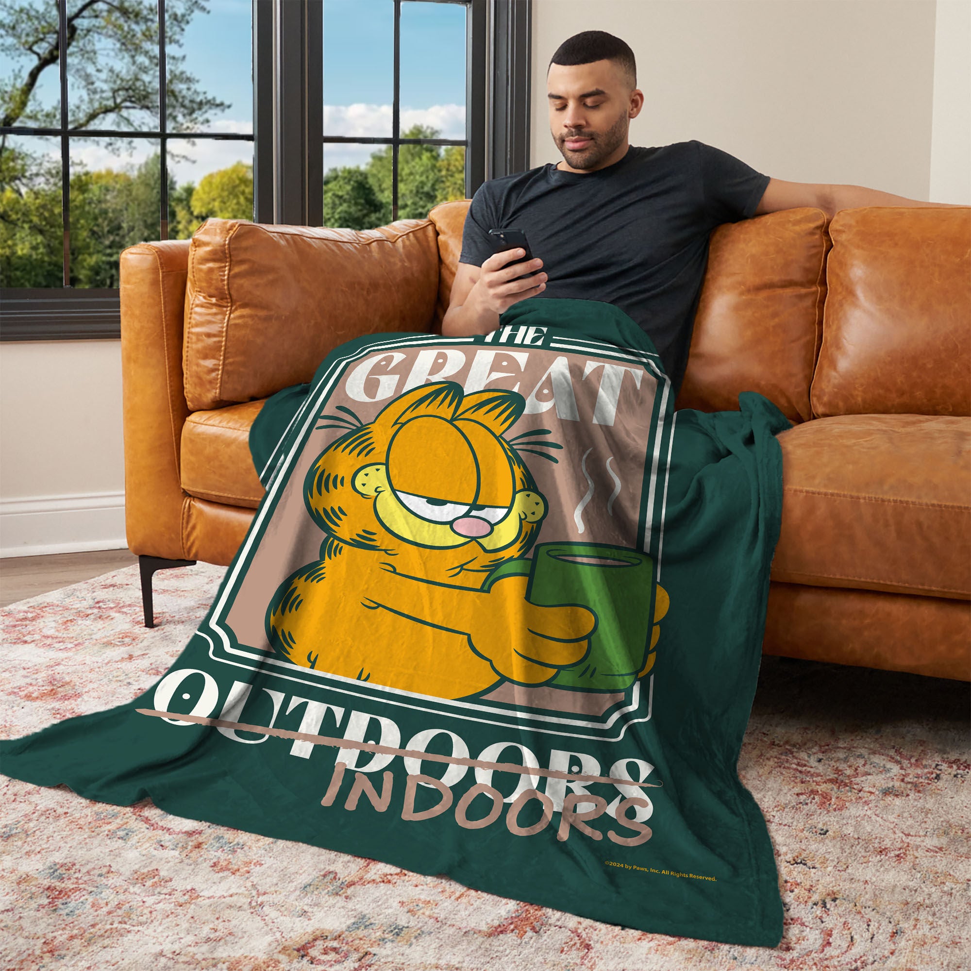 Nickelodeon Garfield The Great Indoors Silk Touch Throw Blanket 50x60 Inches, GARFIELD, alternate image number 2