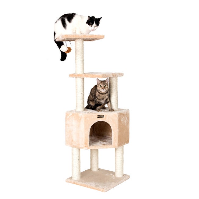 3 Levels Real Wood 48 inches Cat Tower For Kittens Play, , alternate image number 8