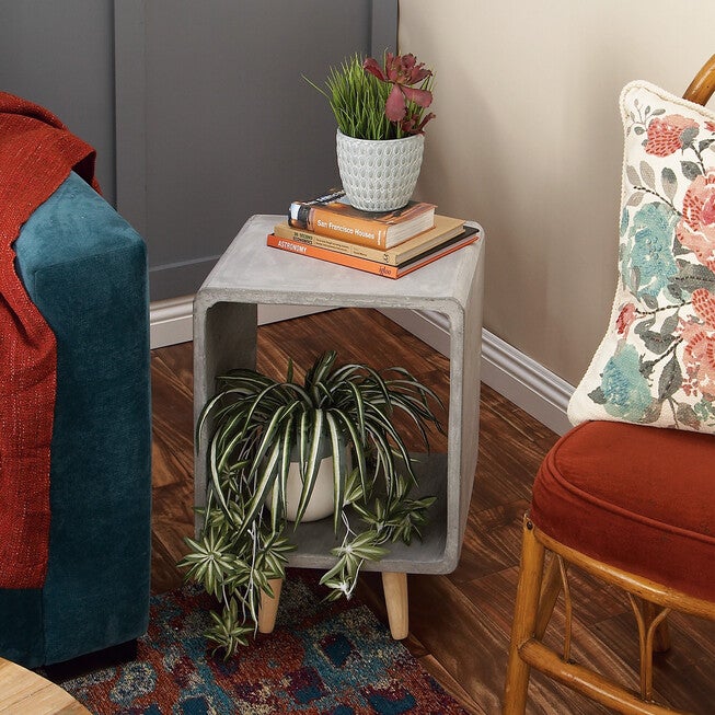 Grey Fiber Clay Industrial Outdoor Accent Table, , alternate image number 6