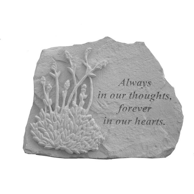 Always In Our Thoughts Garden Memorial Accent Stone, GREY, hi-res image number 0