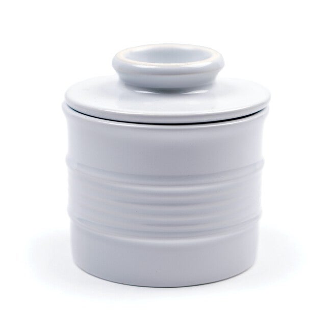 Stoneware Butter Pot - White, WHITE, hi-res image number 0