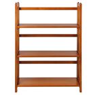 3-Shelf Folding Stackable Bookcase 27.5" Wide-Honey Oak, HONEY, hi-res image number null