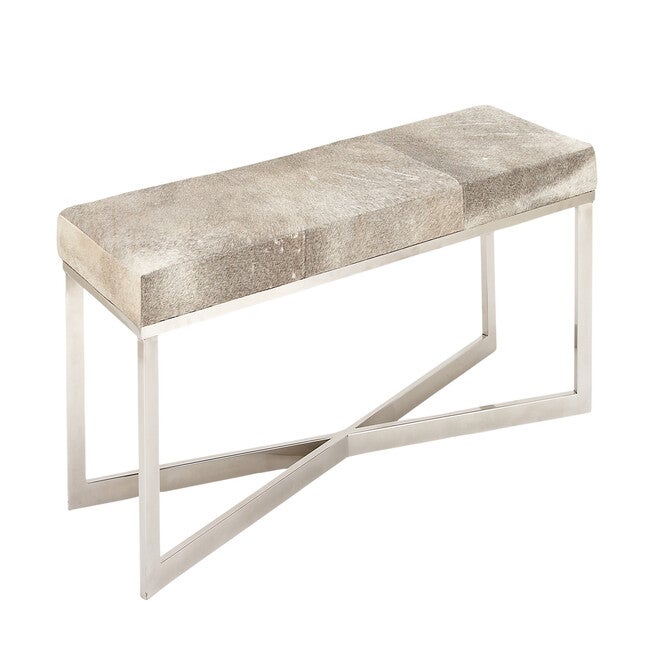 Grey Stainless Steel Contemporary Bench Bench, , on-hover image number null