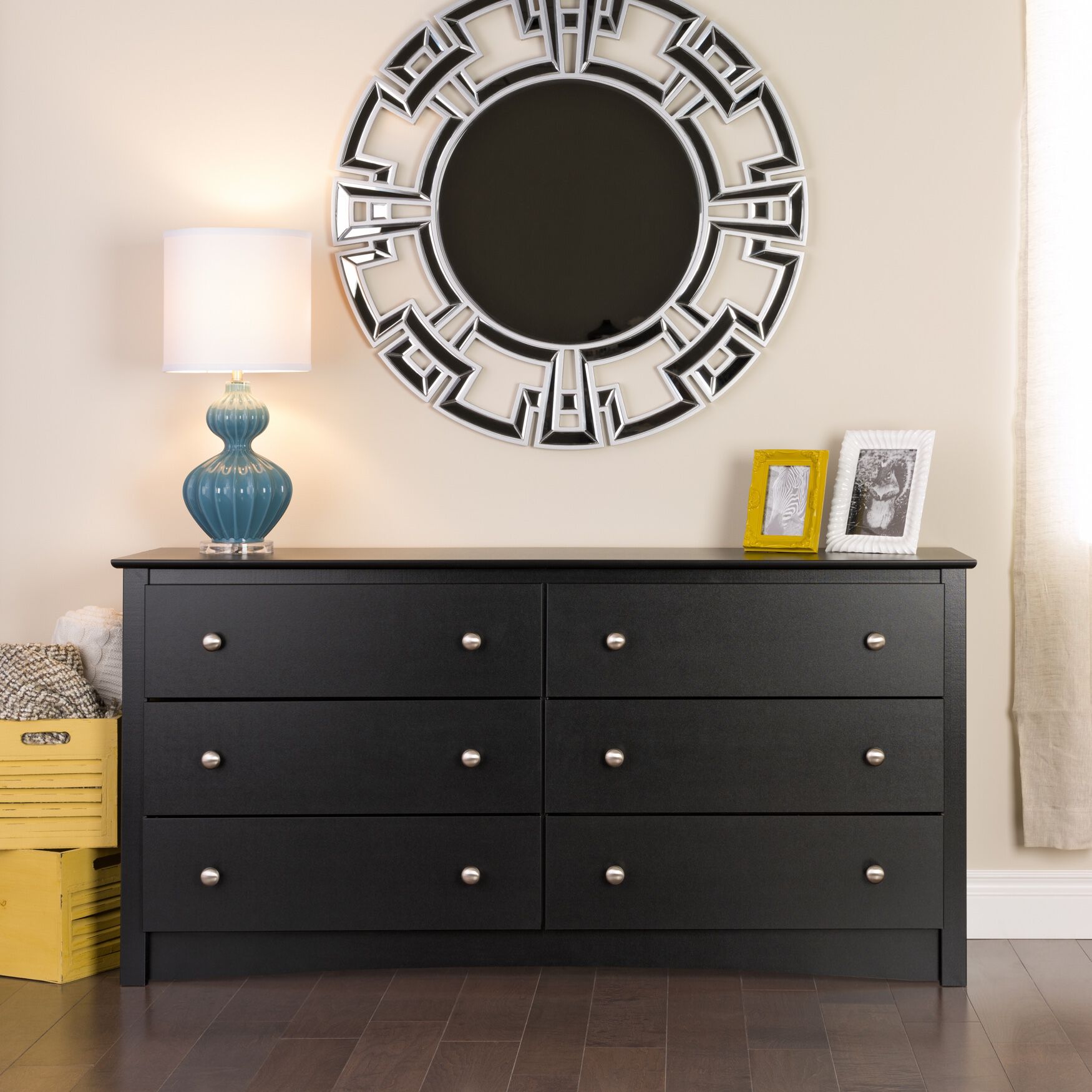 Sonoma 6 Drawer Dresser, Black, BLACK, hi-res image number 0