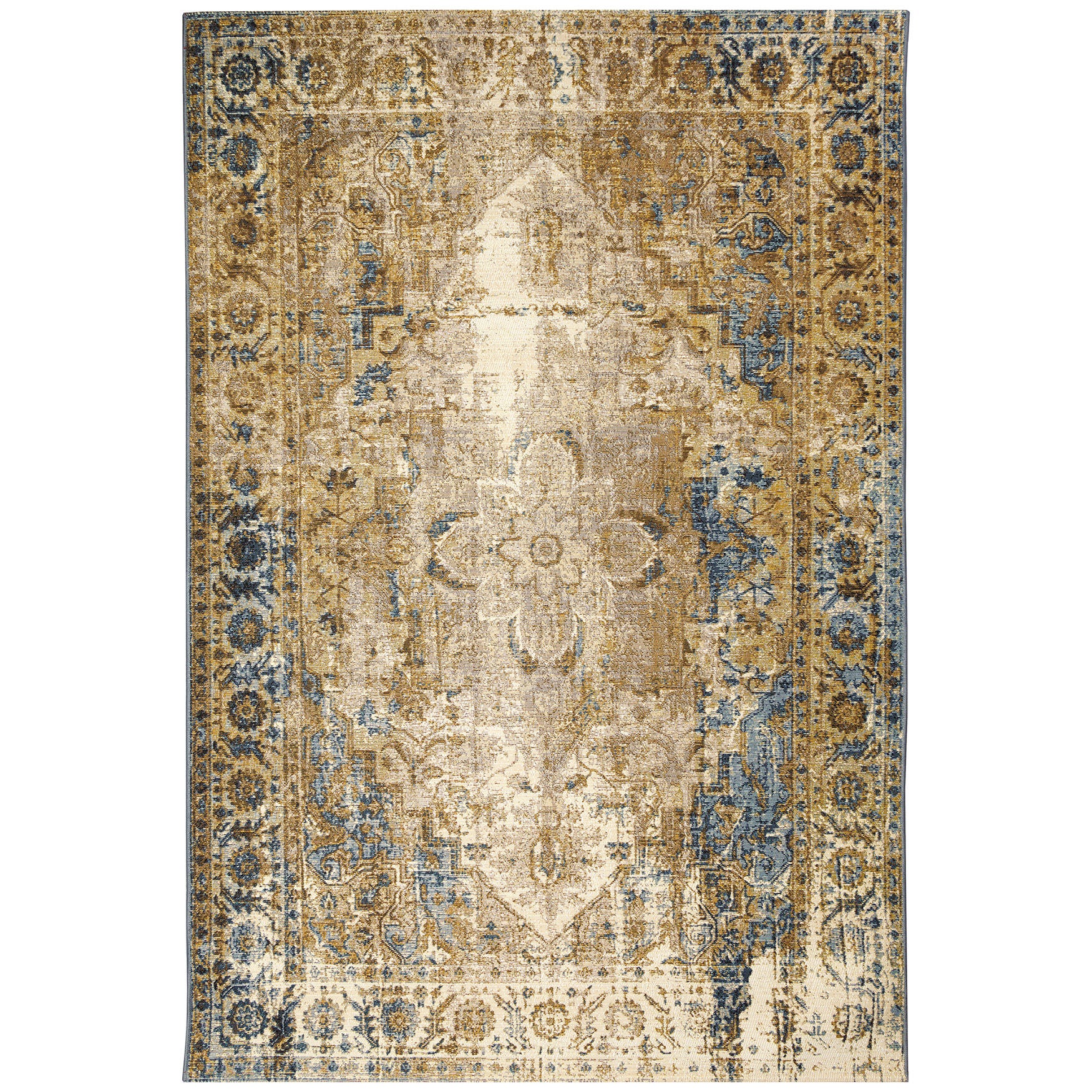Marina Medallion Indoor/Outdoor Area Rug Blue, BLUE, hi-res image number 0