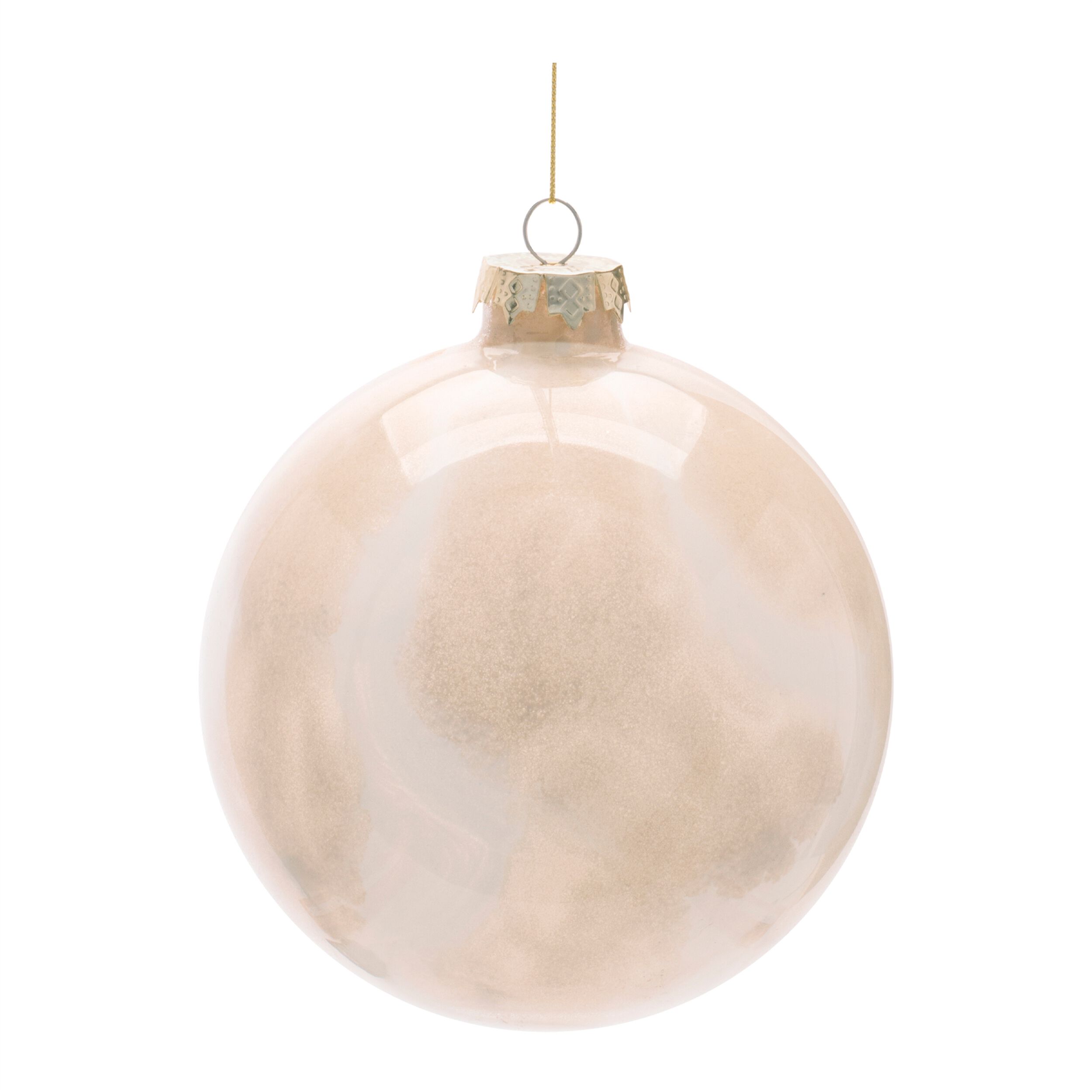 Frosted Glass Ball Ornament (Set of 8), BEIGE, alternate image number 2