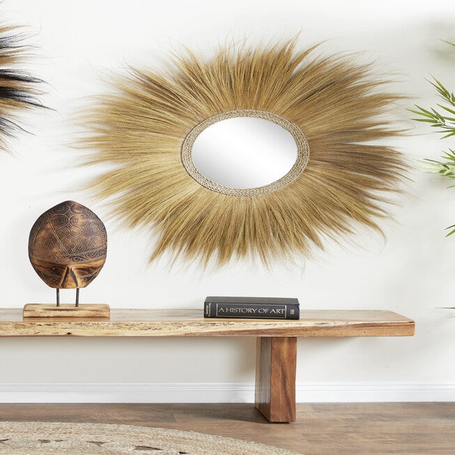 Brown Boho Style Sea Grass Wall Mirror, , alternate image number 8