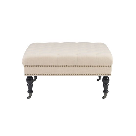 Isabelle Natural Square Tufted Ottoman, , alternate image number null