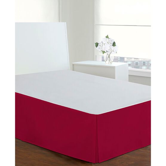 Luxury Hotel Classic Tailored 14" Drop Red Bed Skirt, RED, hi-res image number null